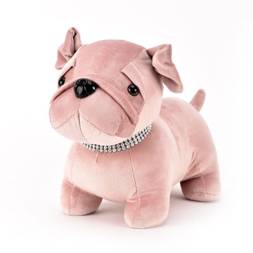 Blush Dog with Diamante Collar Door Stop