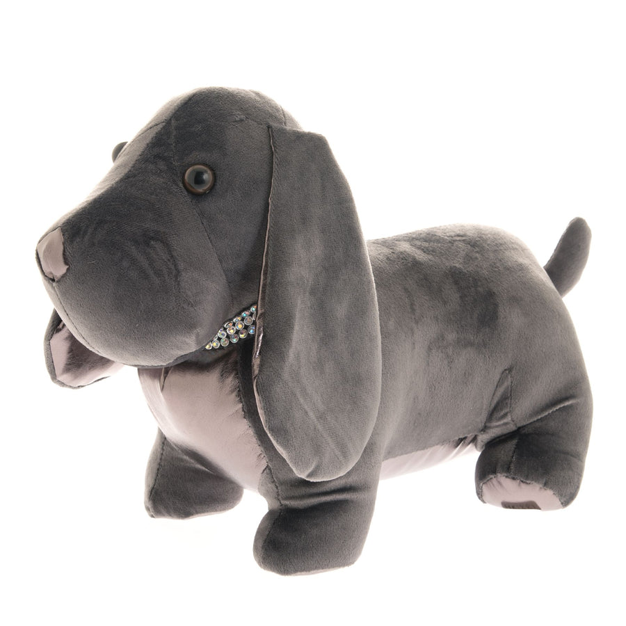 Diamante Collar Dark Grey Dog Door Stop