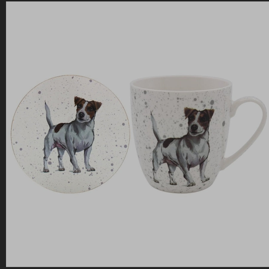 DOG  MUG, COASTER & TRAY  GIFT SET