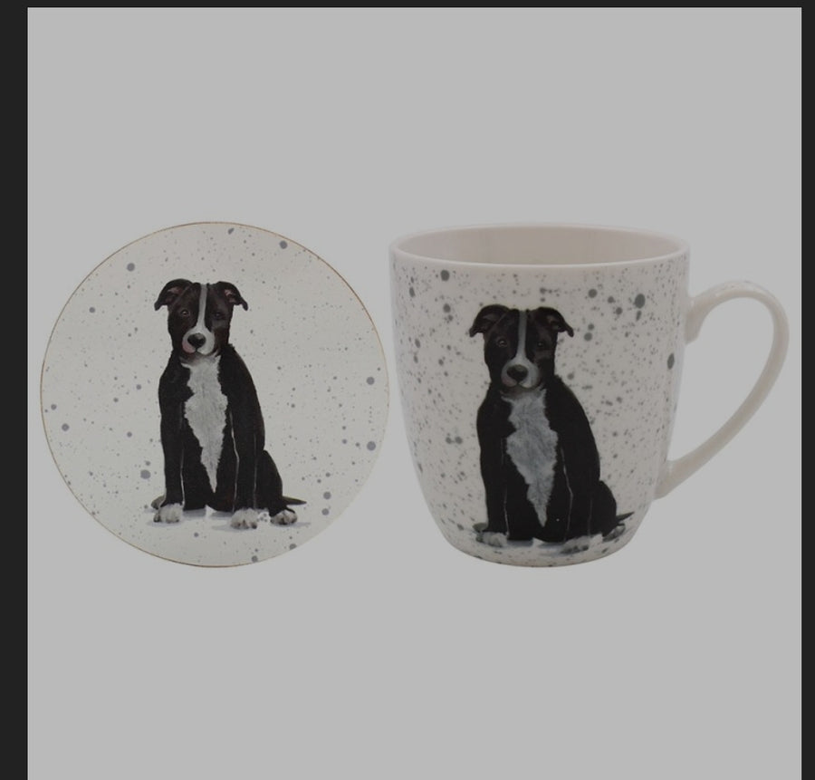 DOG  MUG, COASTER & TRAY  GIFT SET