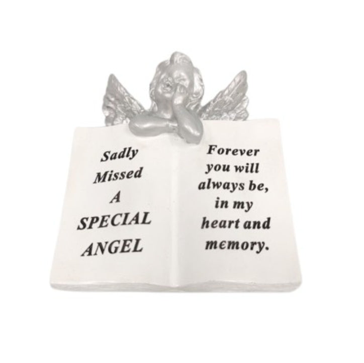 White & silver Cherub Memorial Book