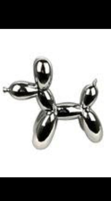 Silver Ceramic Large Balloon Dog Ornament