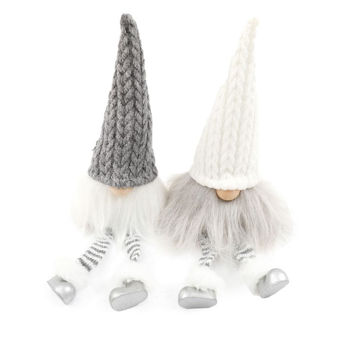 16cm Grey Knitted Hat Gonk with Dangly Legs