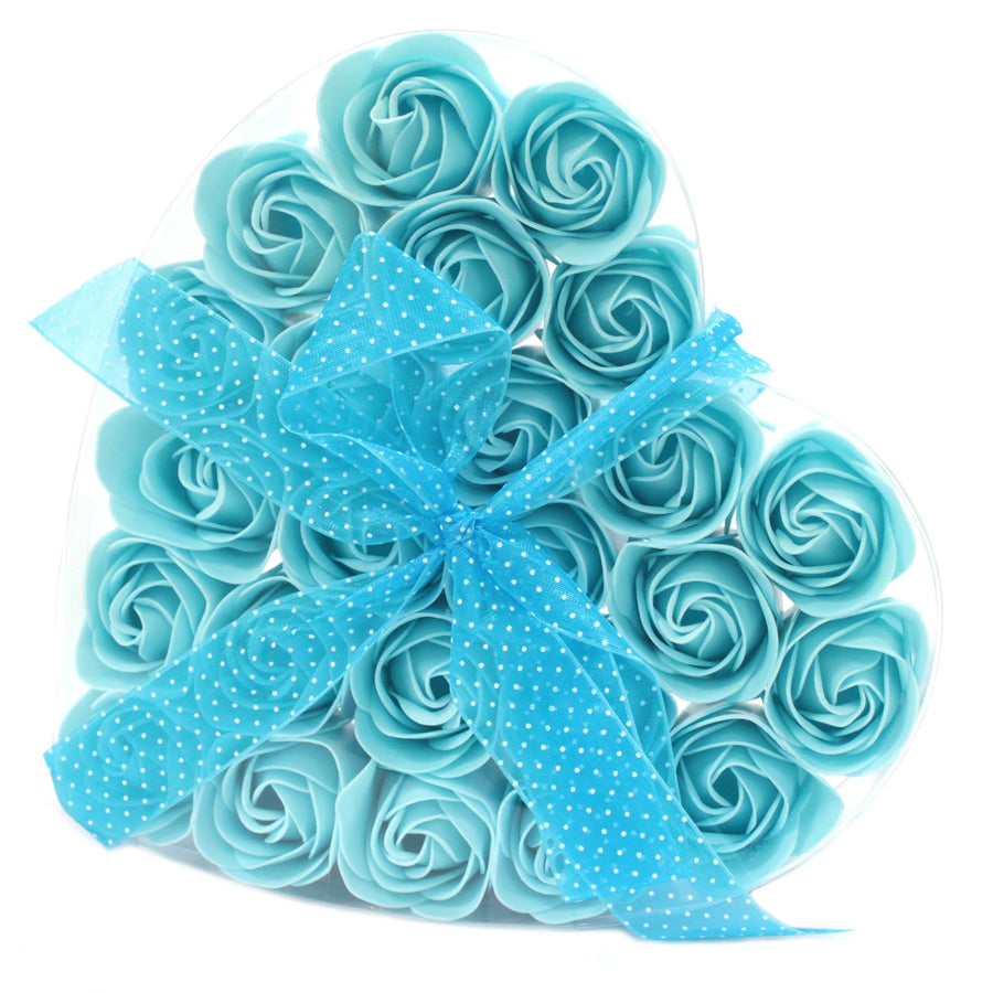Set of 24 Soap Flower Heart Box - Assorted colour available