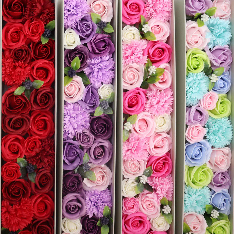 Beautiful Boxed Soap Flowers Assorted Sizes & Colours