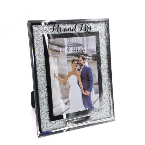 Mr and Mrs Crushed Crystal Photo Frame