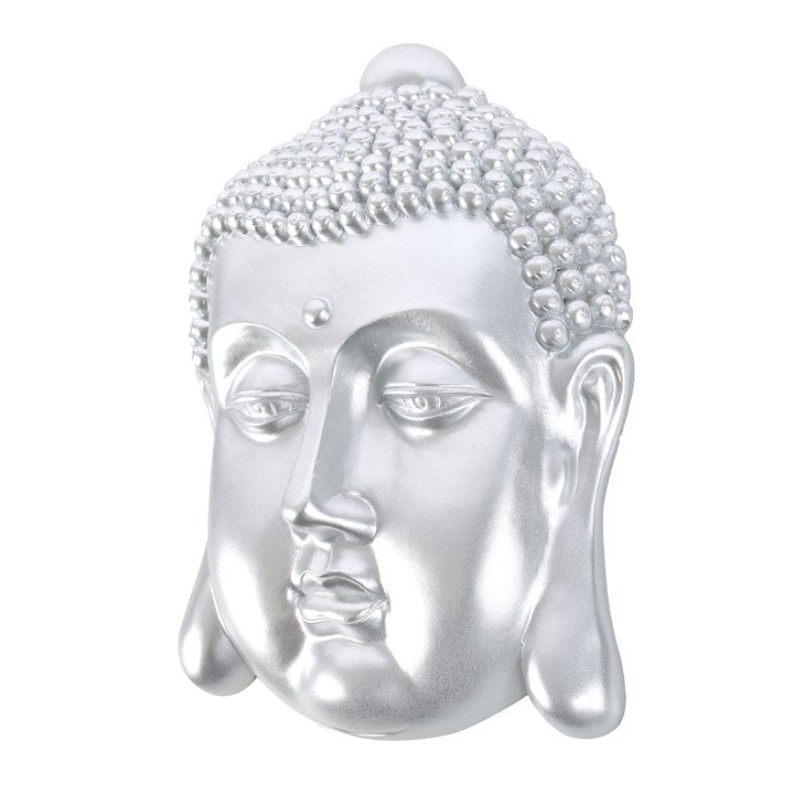 SILVER BUDDHA HEAD PLAQUE