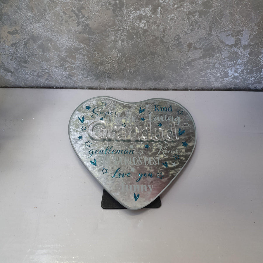 MIRROR HEART PLAQUE WITH 3D TITLE - Glitter Pad