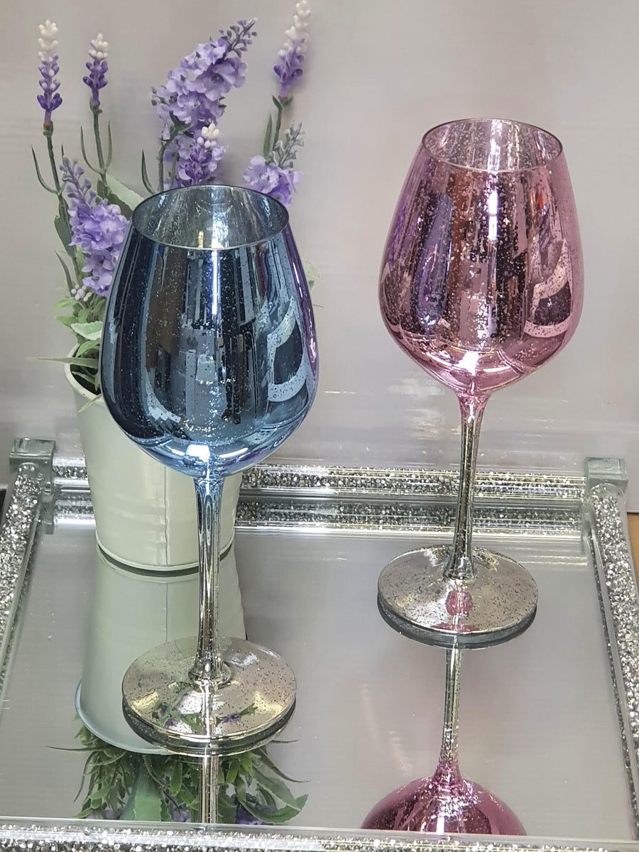 SET OF 2 SPARKLY WINE GLASSES - Glitter Pad