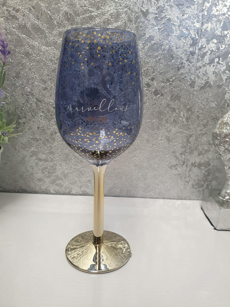 MARVELLOUS  MUM SWAN WINE GLASS  - Glitter Pad