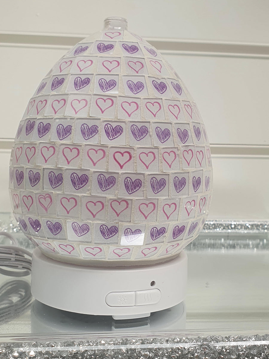 LED Ultrasonic Diffuser -  Hearts - Glitter Pad