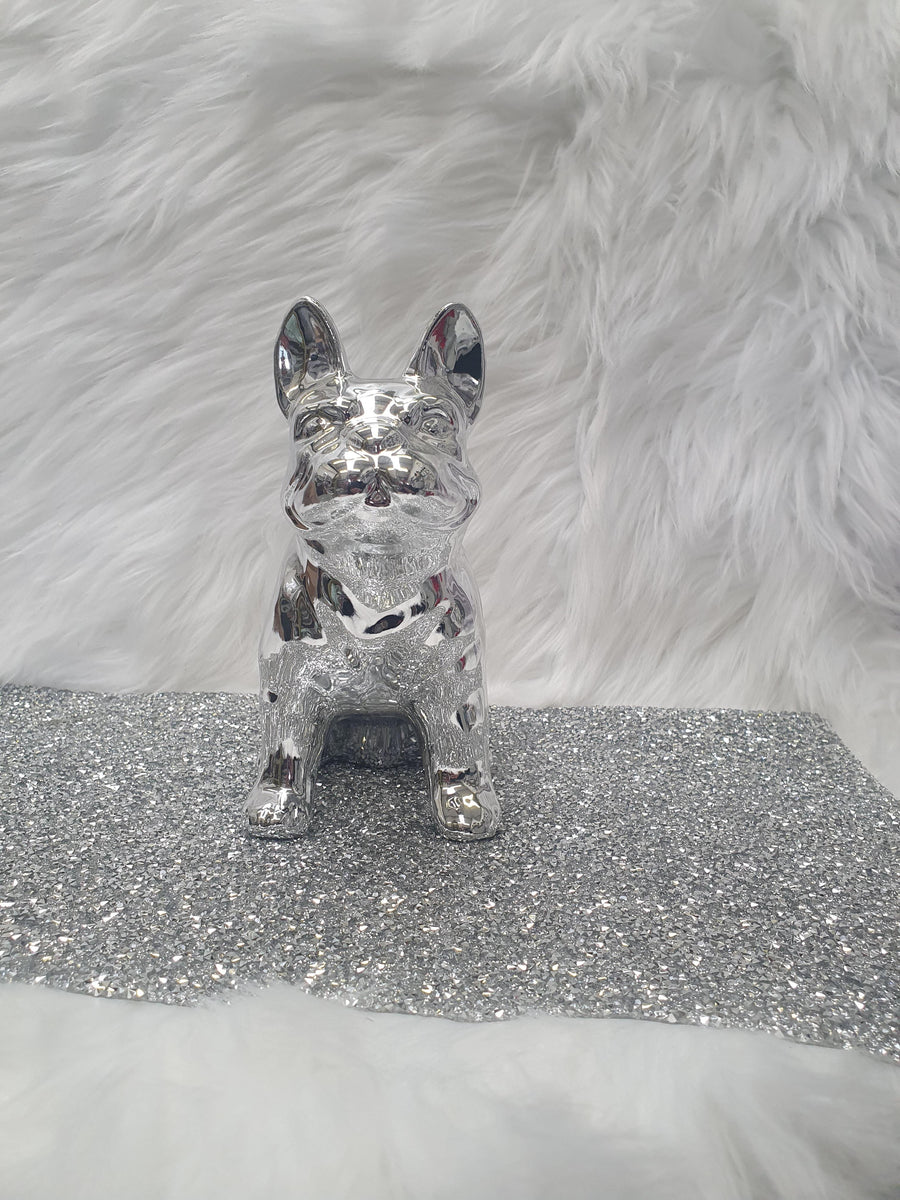 Bulldog  Silver Ornament - Glitter Pad