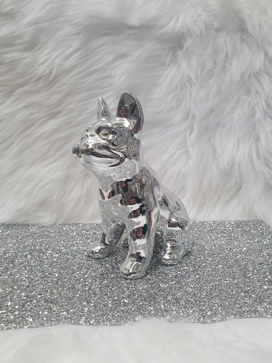 Bulldog  Silver Ornament - Glitter Pad