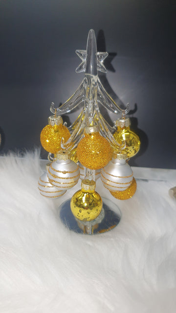 Tiny gold glass christmas tree 