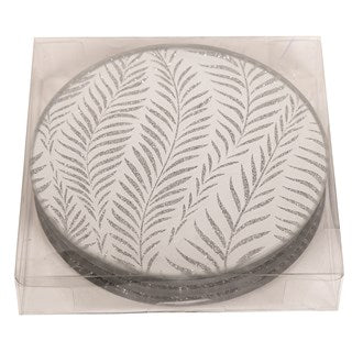 Set Of 4 Round Silver Fern Coasters