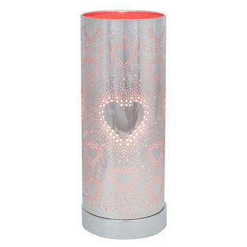 RED AND SILVER HEART AROMA TOUCH LAMP - Glitter Pad