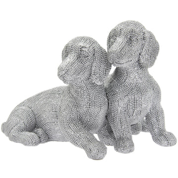 Glittered Twin Dachshund Ornament