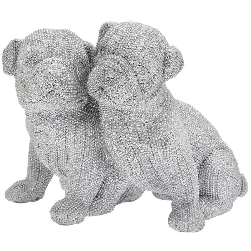 Twin Pugs Sparkly Ornament (damaged box )