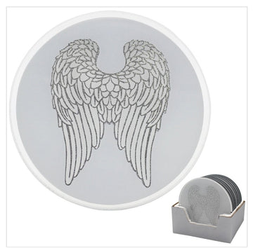 SPARKLING ANGEL WINGS CANDLE PLATE 20CM