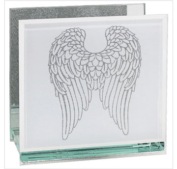 ANGEL WINGS TEA LIGHT CANDLE HOLDER - Glitter Pad