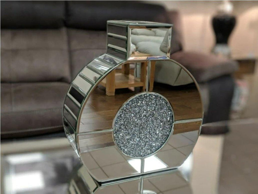 Crushed Crystal And Mirrored Flask Vase - Glitter Pad