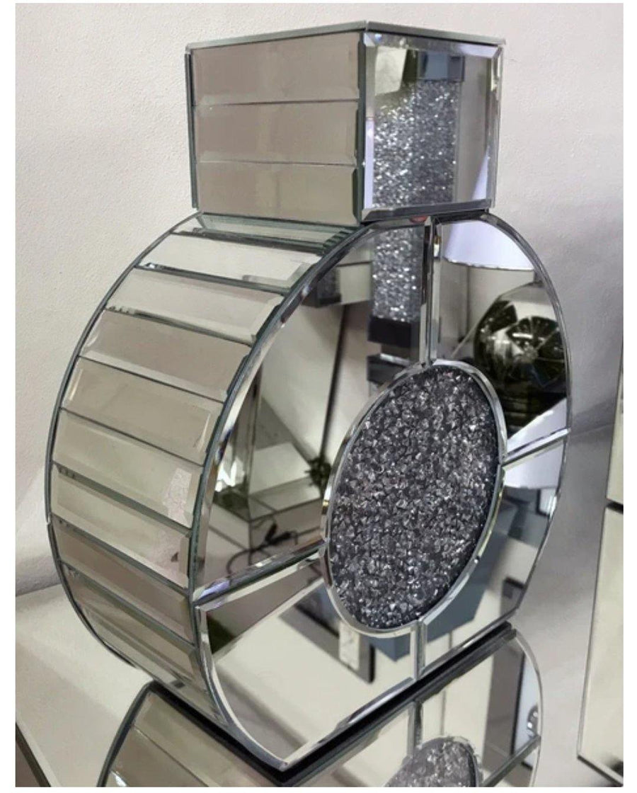 Crushed Crystal And Mirrored Flask Vase - Glitter Pad