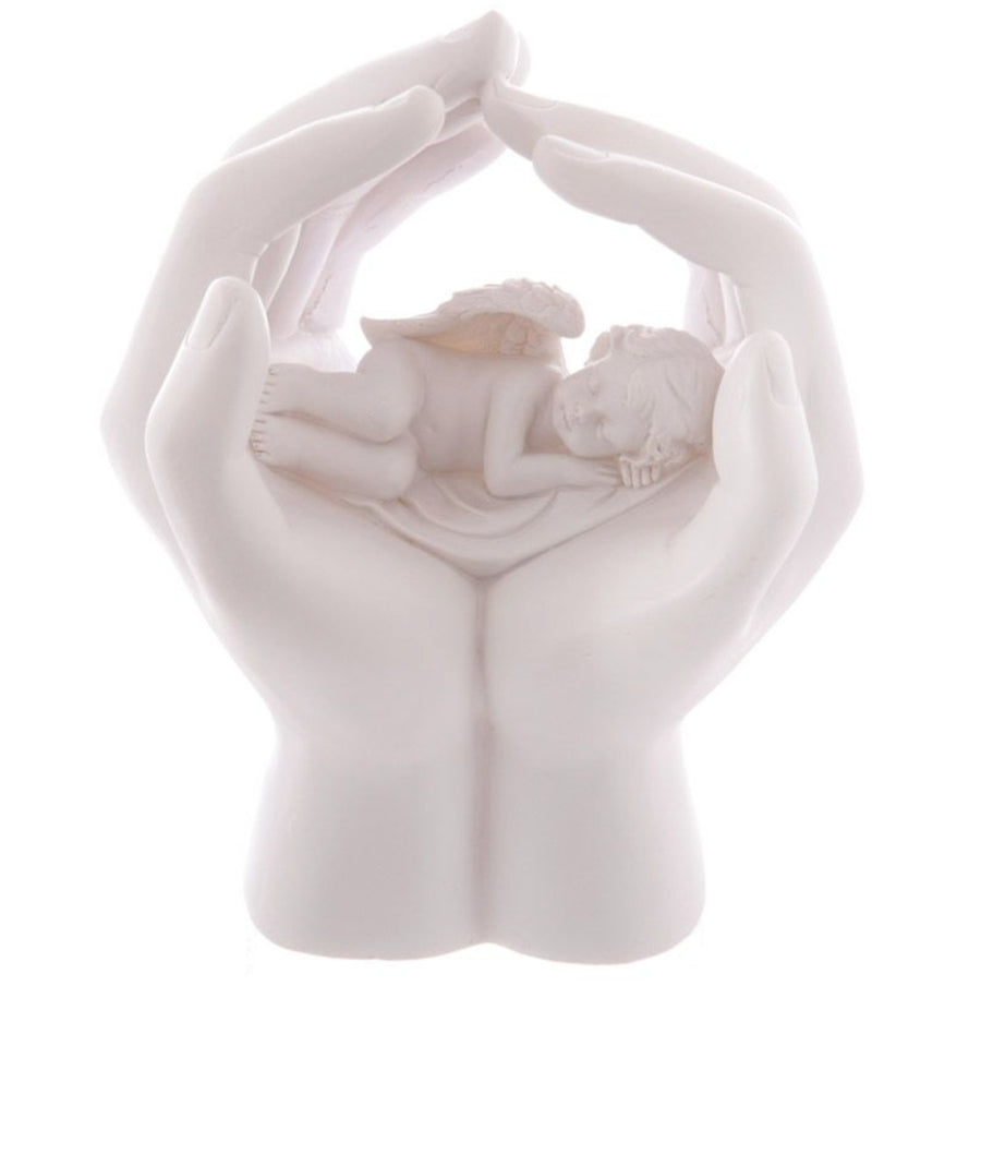 LED Sleeping Cherub in Hands