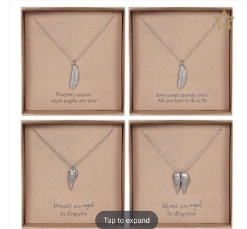ANGEL WING NECKLACE IN A GIFT BOX - Glitter Pad