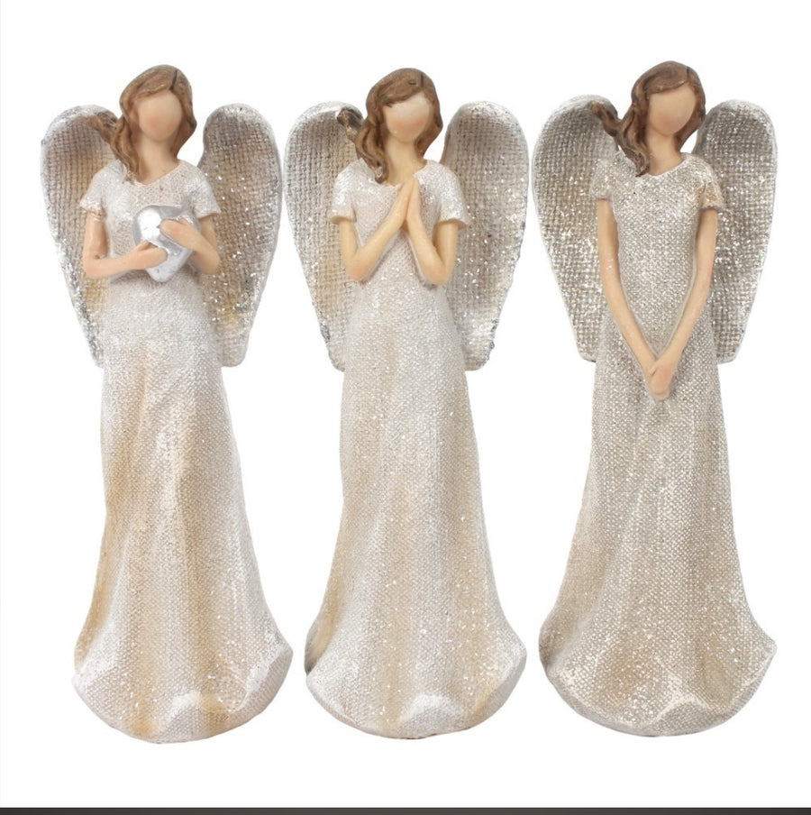 TRIO OF SMALL GLITTER ANGELS