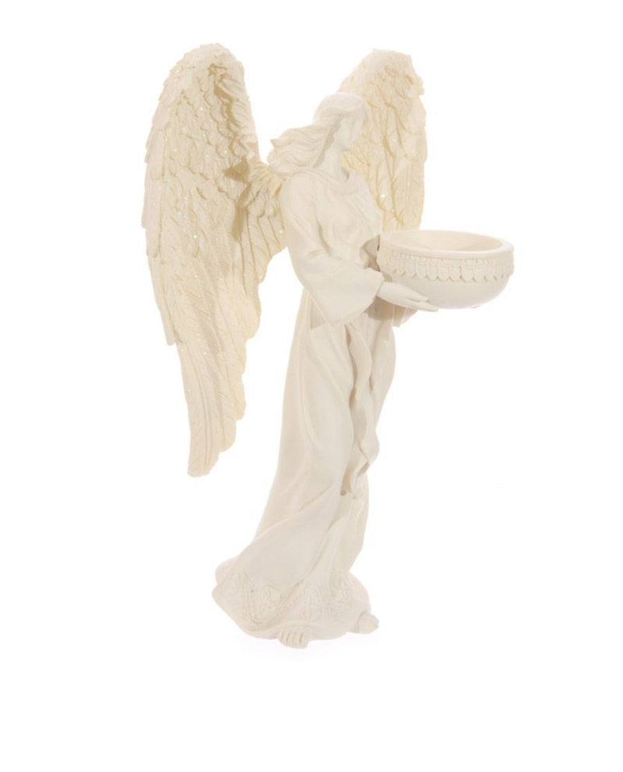 Standing Angel Figurine Tea Light Candle Holder