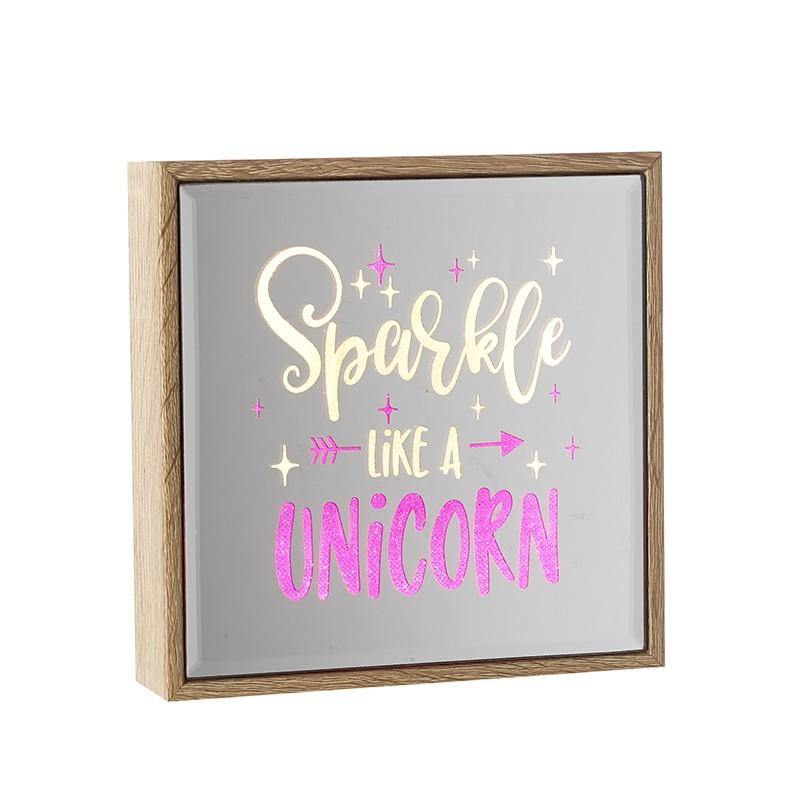 Mirror Light Up Frame Unicorn - Glitter Pad