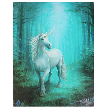 Forest Unicorn Canvas Plaque by Anne Stokes - Glitter Pad