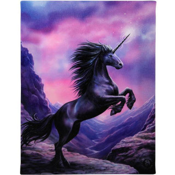 Black Unicorn Canvas Plaque by Anne Stokes - Glitter Pad