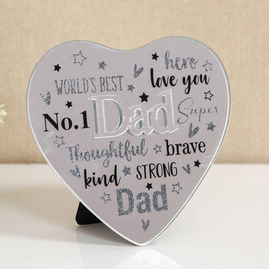 MIRROR HEART PLAQUE WITH 3D TITLE - Glitter Pad