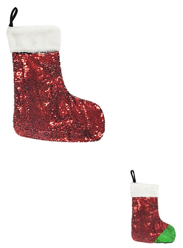 Red and green sequin stocking